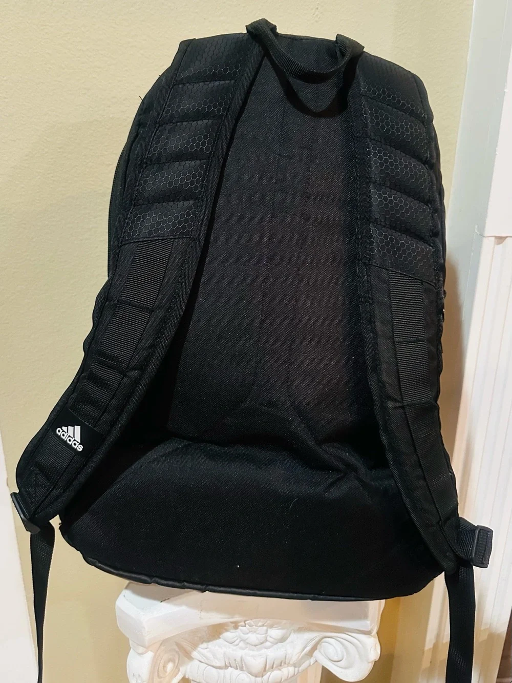 adidas Black Backpack with White Logo and Stripes